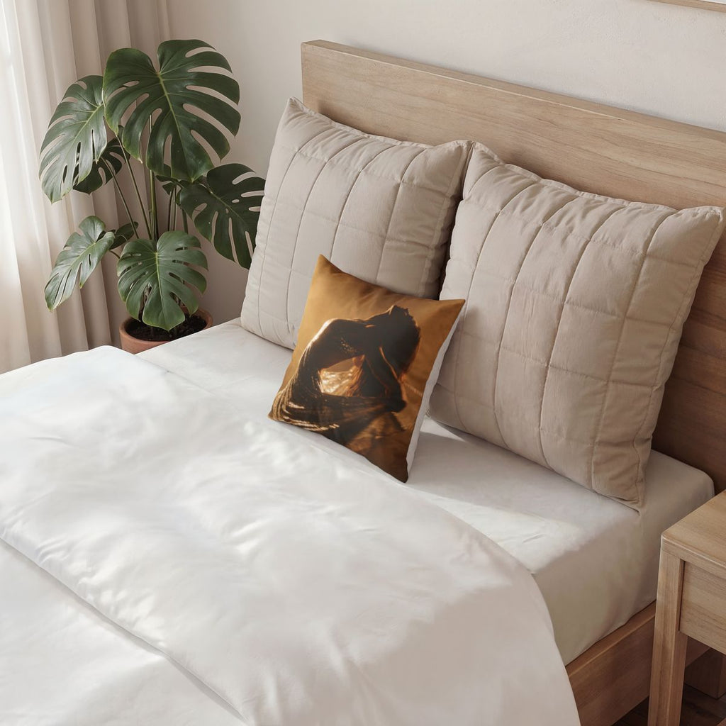 Poly Velvet Pillow - Golden Euphoria | Echovira Gallery