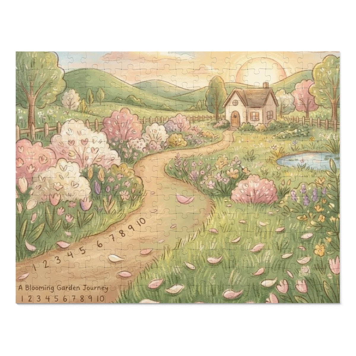Jigsaw Puzzle with Tin - Sunlit Meadow Cottage (30, 110... |...