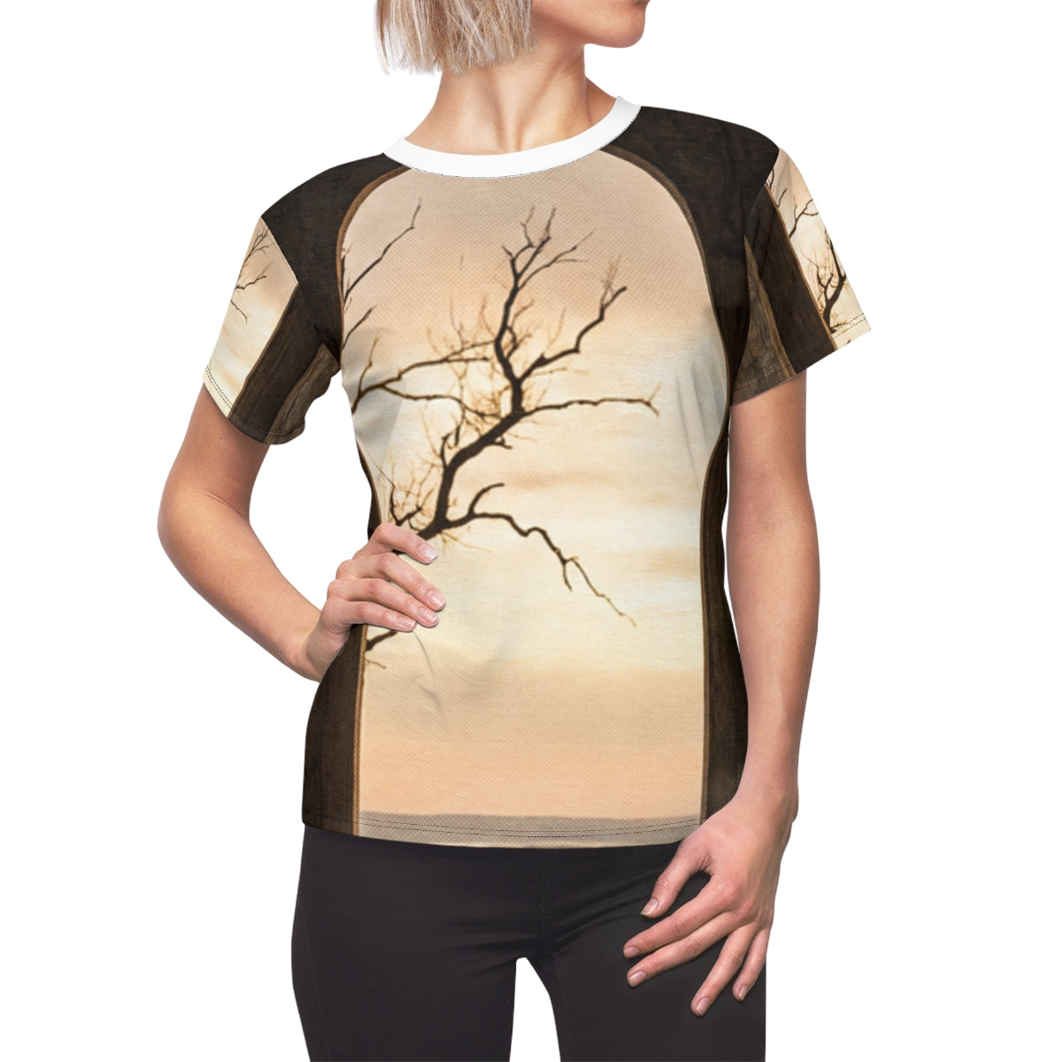 Women's Tee with Brutalist Architecture Art