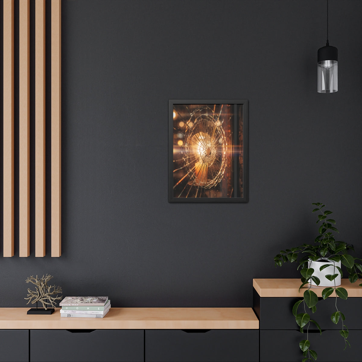 Framed Poster - Moody Fractured Glass — Portrait