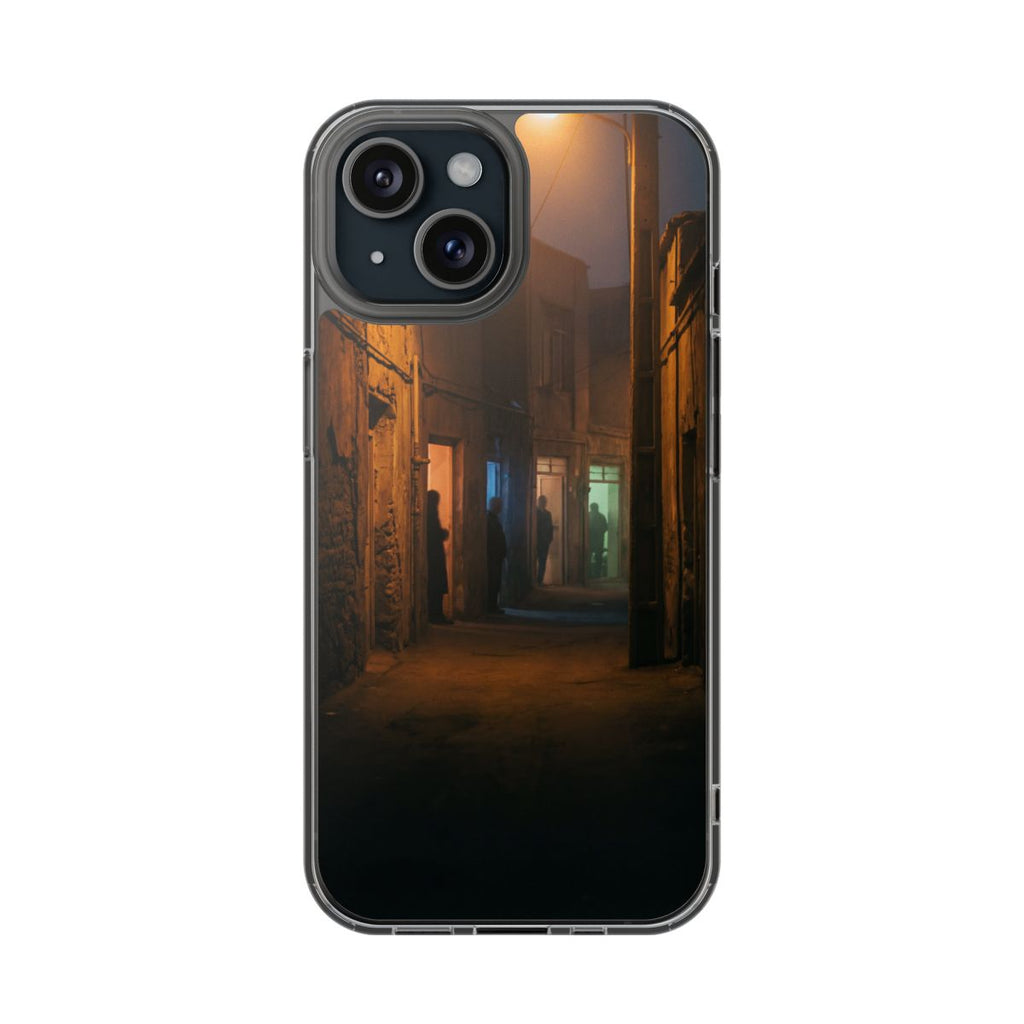 Clear Impact-Resistant Case - Night Alley iPhone Glow |...