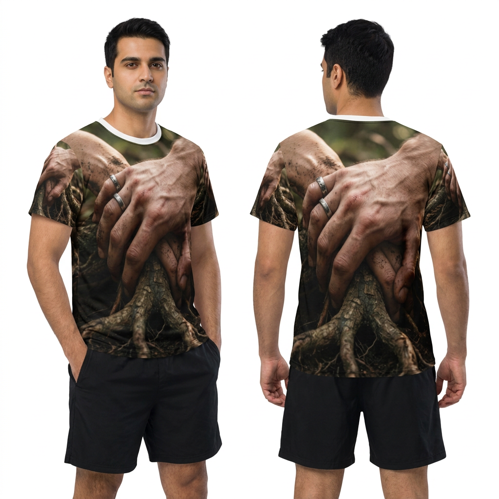 Men's Cut & Sew Tee with Forest Soil Art