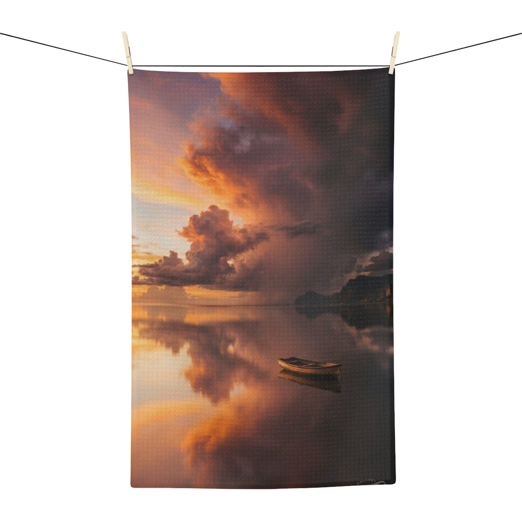 Microfiber Tea Towel - Sunset Reflection | Echovira Gallery