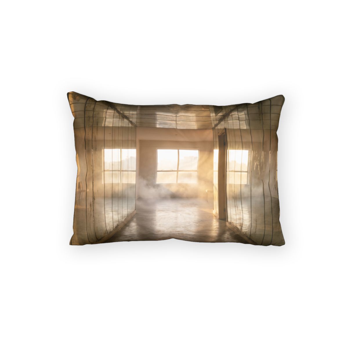 Cotton Pillow Sham - Golden Hour Reflection Corridor Art |...