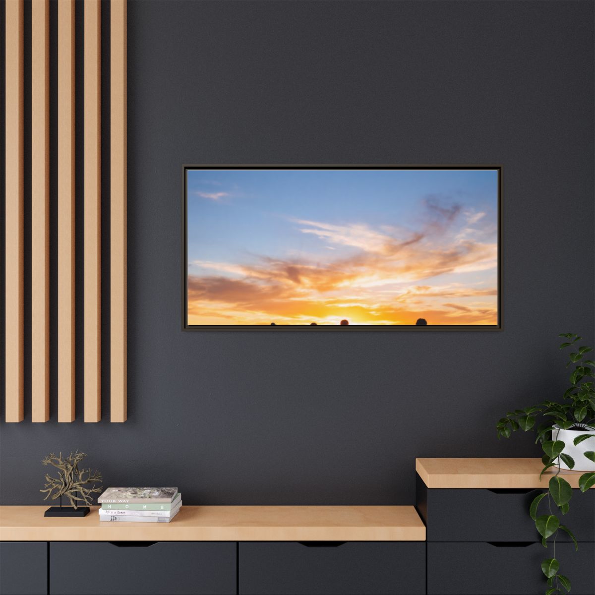 Framed Canvas - Sunset Silhouette