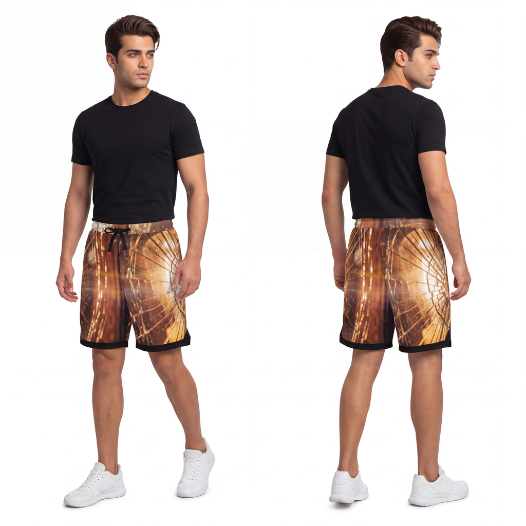 Men's Basketball Rib Shorts - Shattered Gold | Echovira...