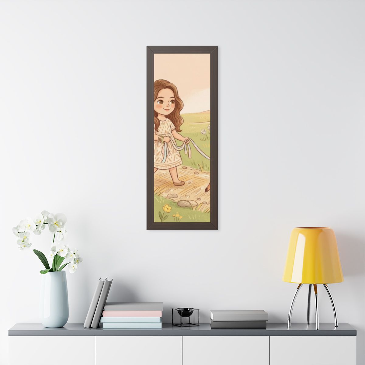 Framed Vertical Poster - Meadow Walk Fawn — Walnut (11×14......