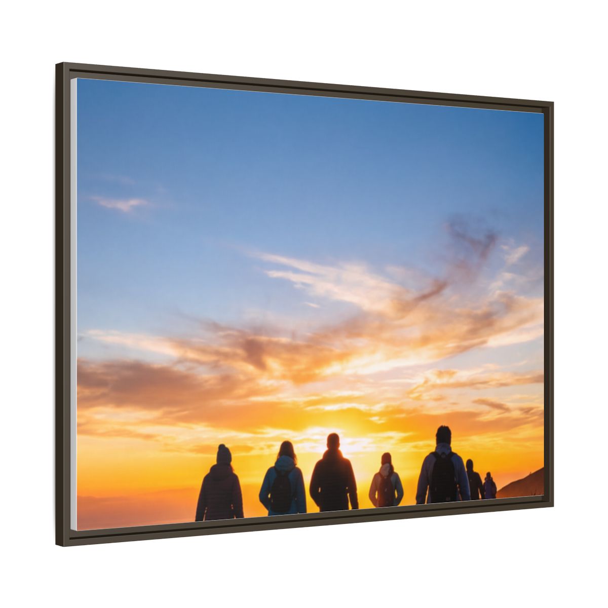 Framed Canvas - Sunset Silhouette — Espresso / 1.25"