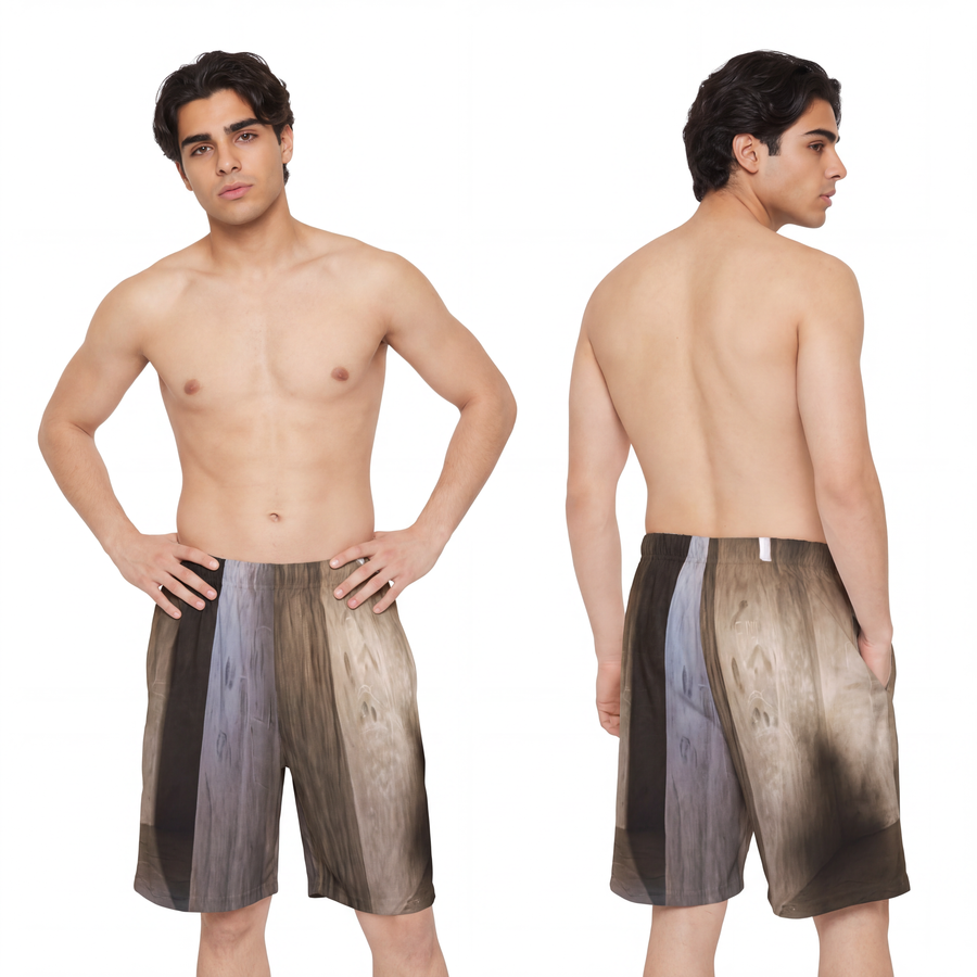 Men's Sports Shorts - Shadows of the Citadel moody architectural print