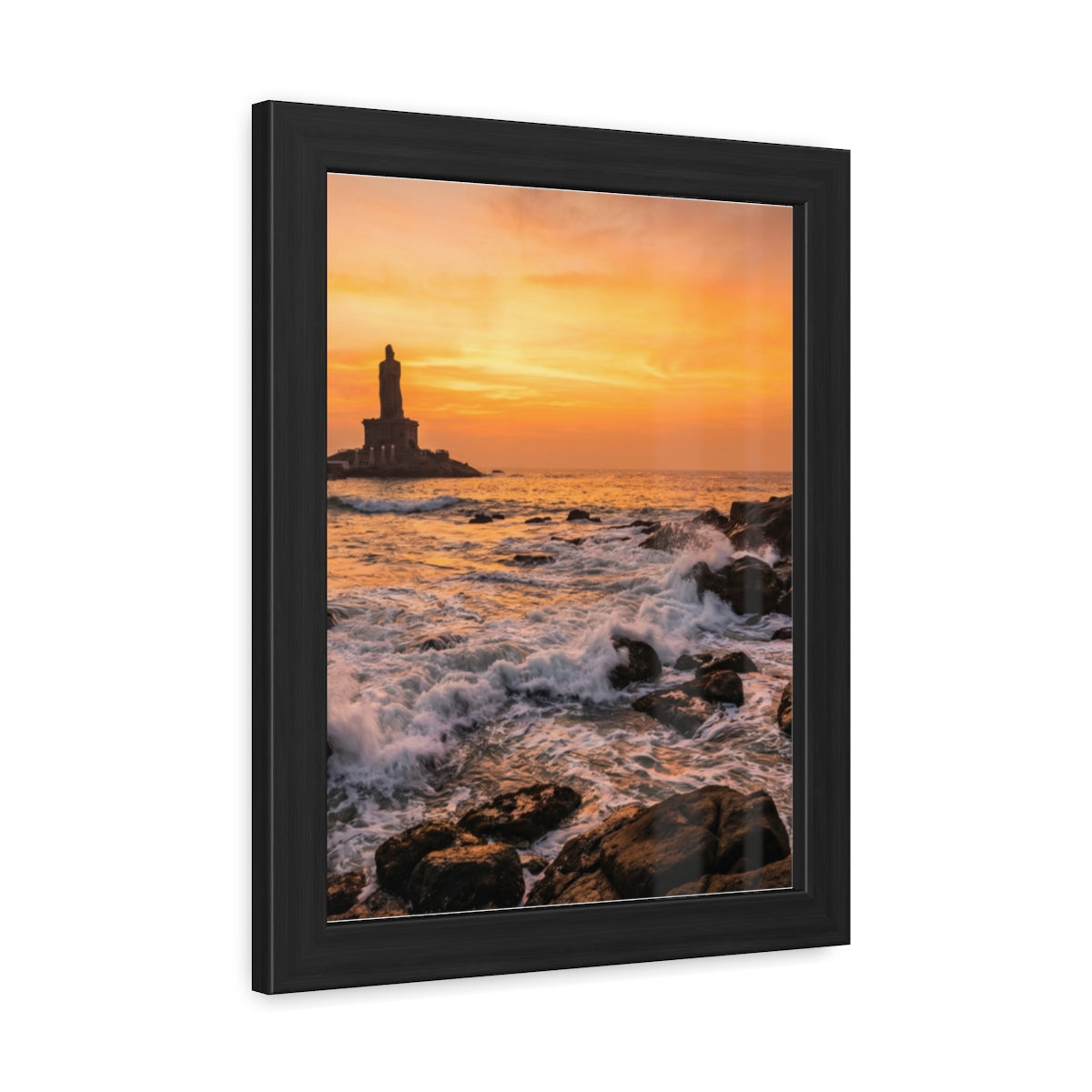 Framed Posters - Coastal Golden Glow — Portrait