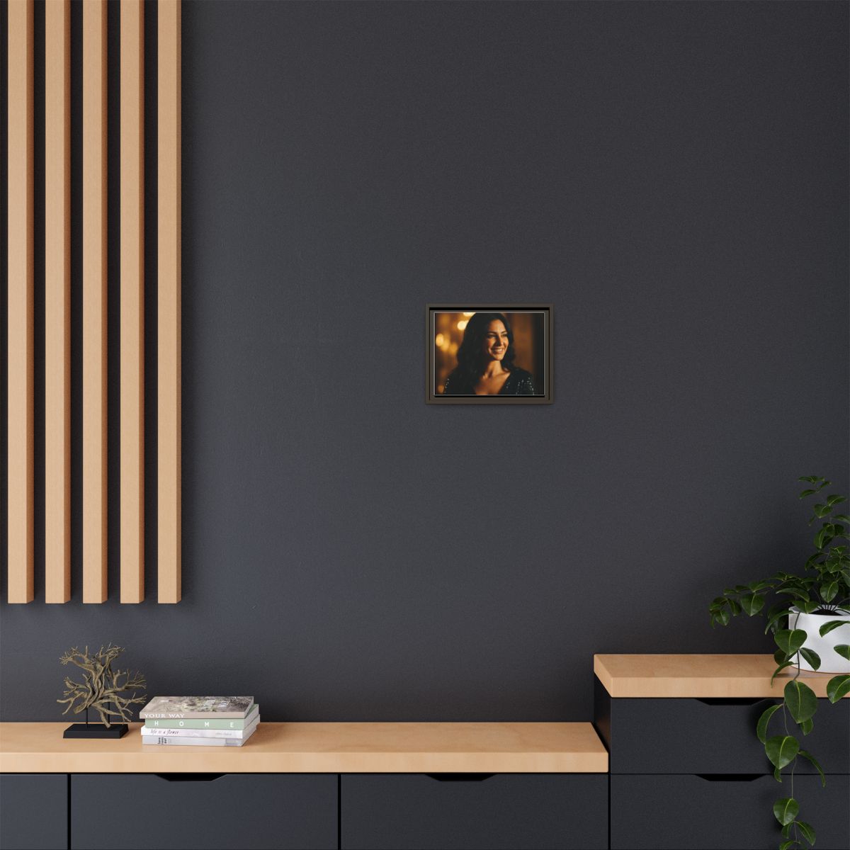 Framed Canvas Art - Golden Glamour — Espresso / 1.25"