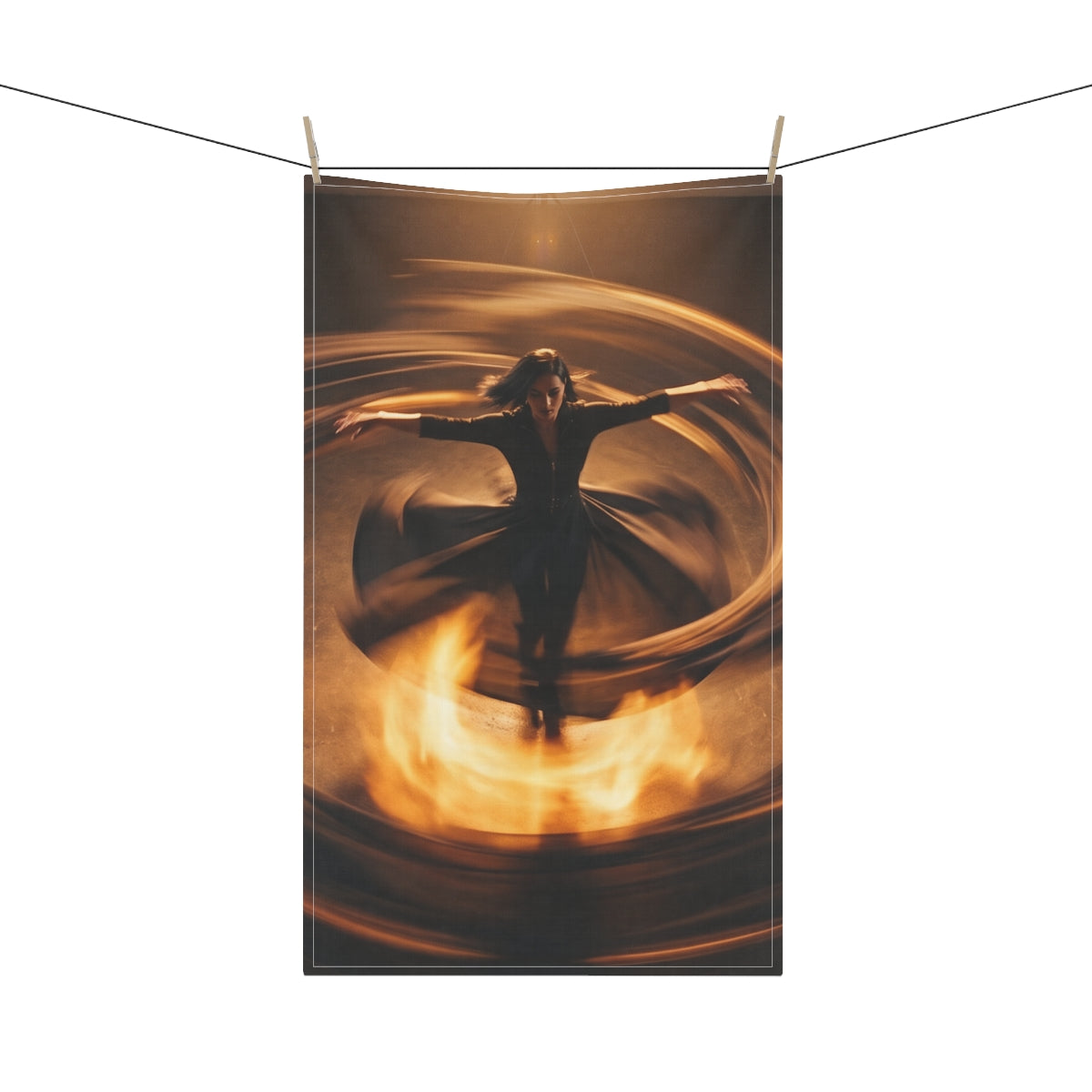 Tea Towel - Fire Dance Kitchen Cloth | Echovira Gallery