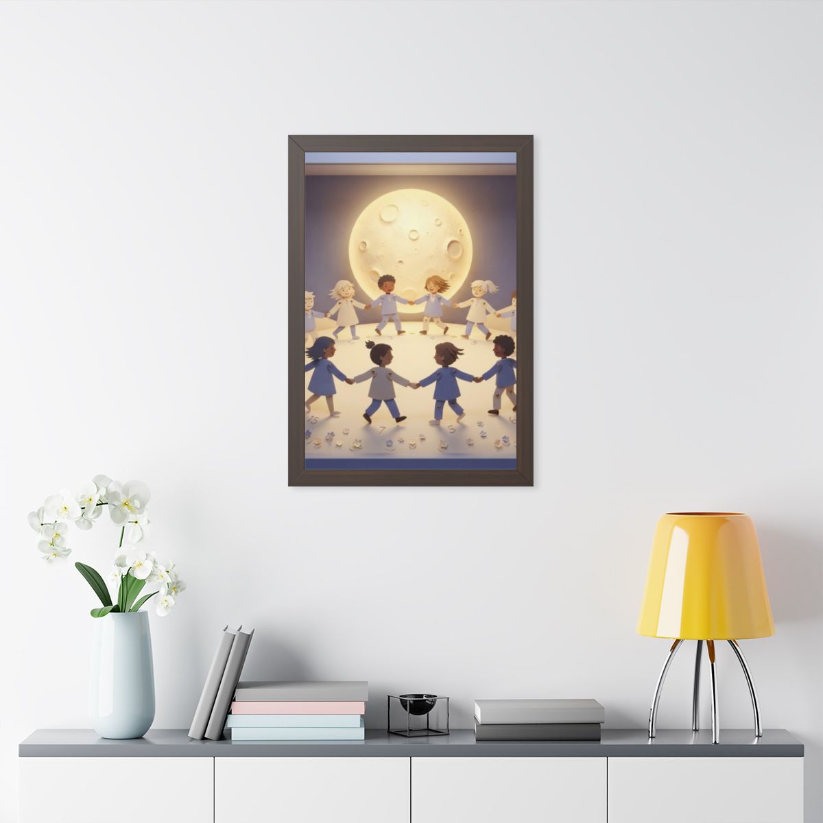 Framed Vertical Poster - Moonlit Lullaby — Walnut (11×14......