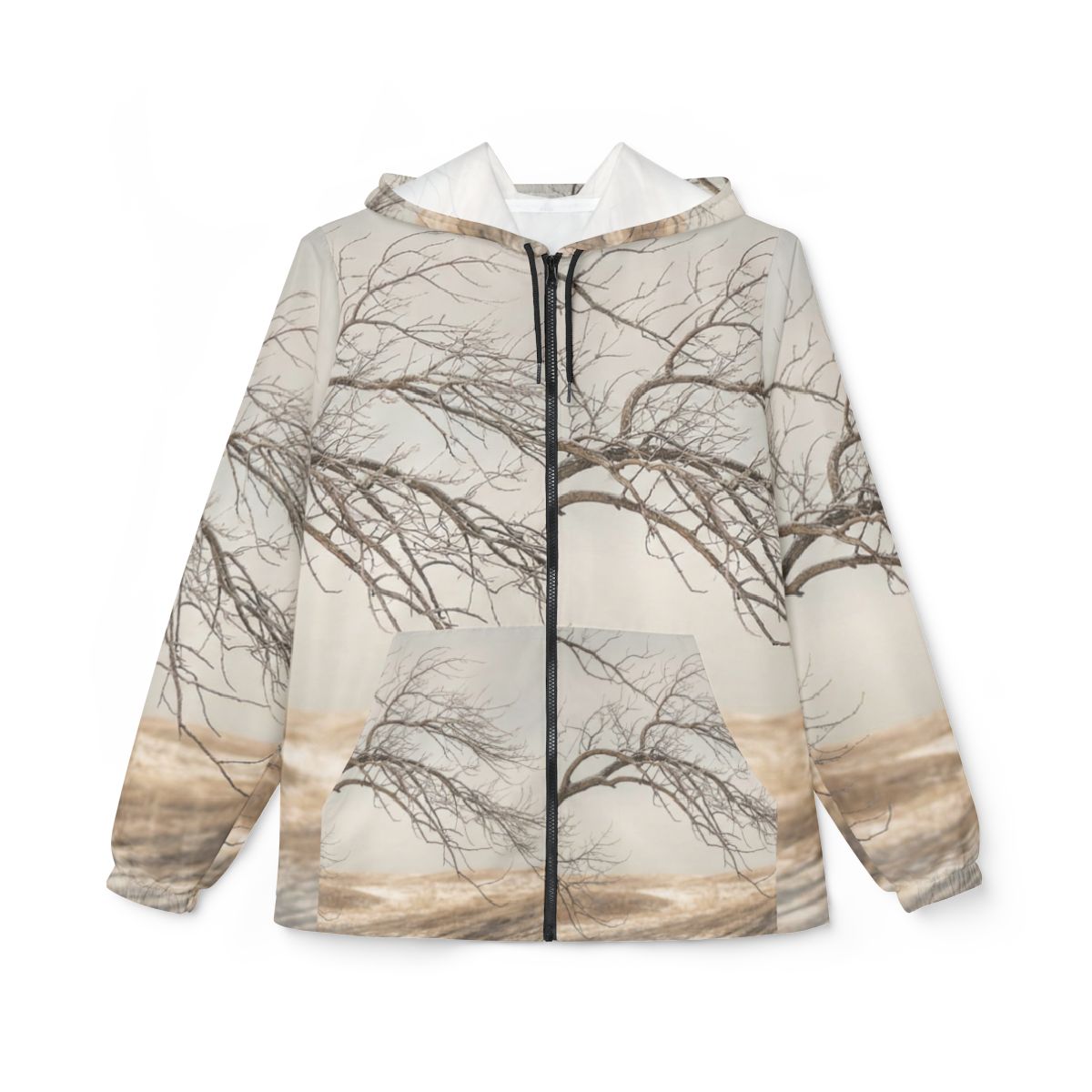 Unisex Windbreaker Jacket - Winter Branch Solitude Landscape...