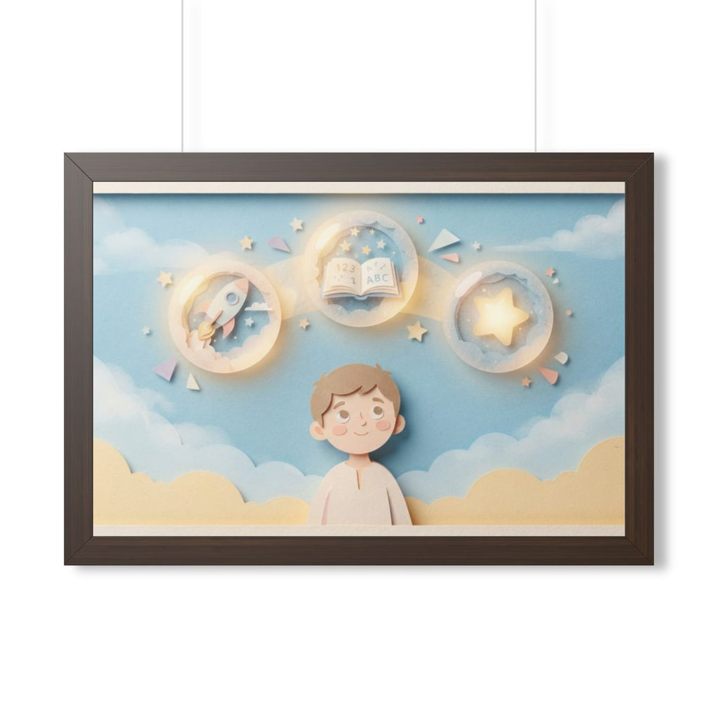 Framed Horizontal Poster - Sky Wonder — Walnut (14×11... |...