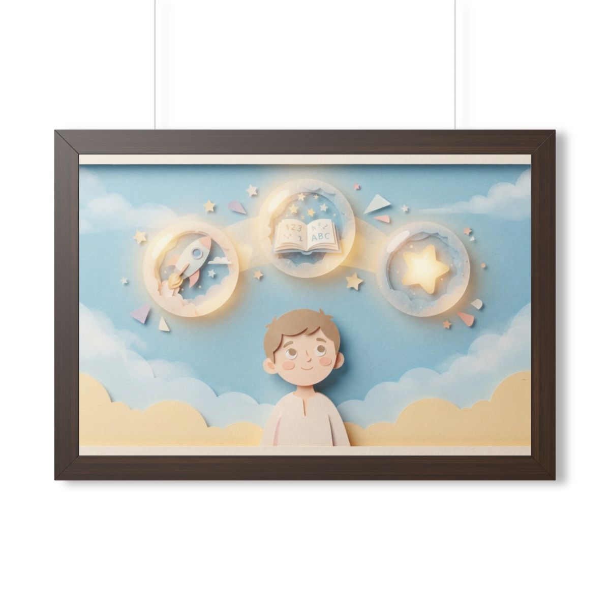 Framed Horizontal Poster - Sky Wonder — Walnut (14×11... |...