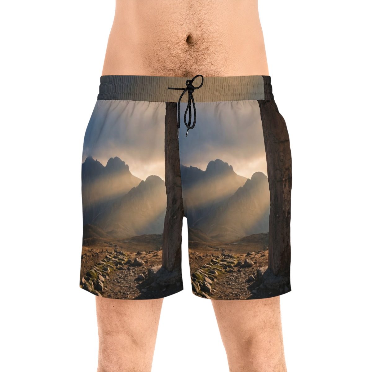Men's Mid-Length Swim Shorts - Mystic Monolith Ancient... |...