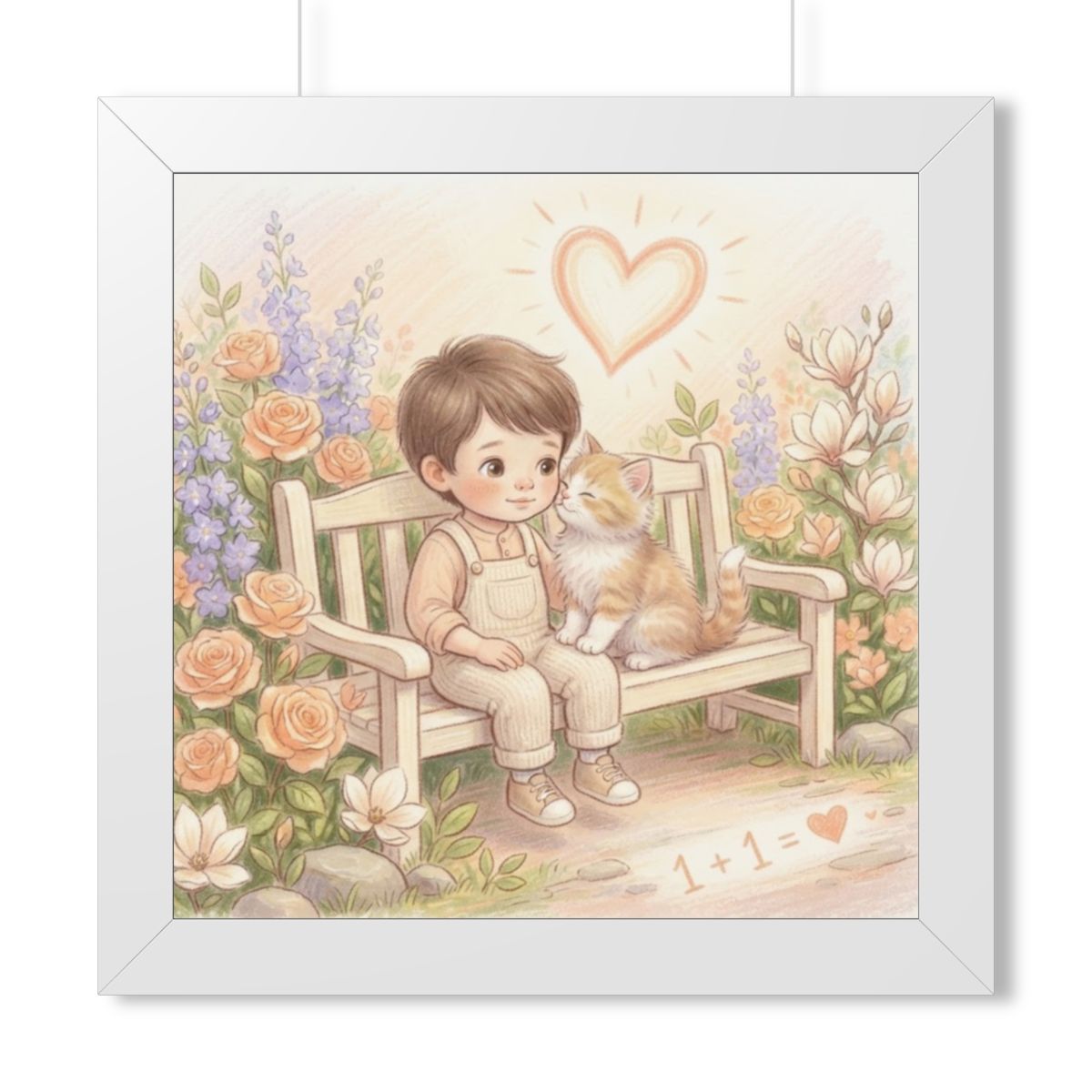 Framed Vertical Poster - Tender Garden Friendship Storybook...