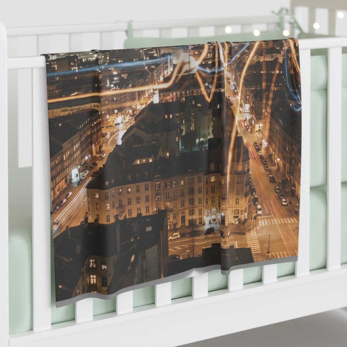 City Skyline Baby Swaddle Blanket