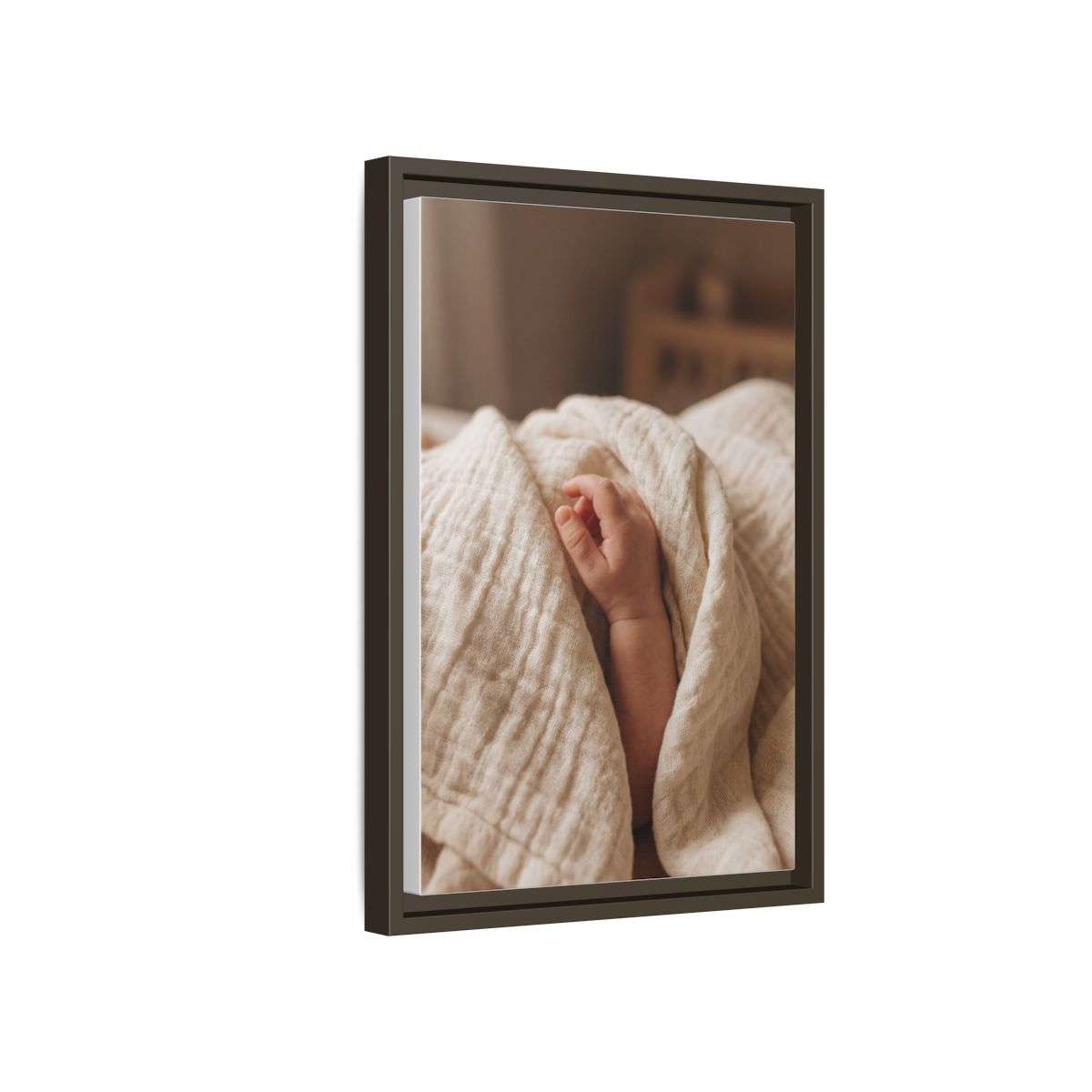 Framed Matte Canvas - Neutral Nursery — Espresso / 1.25"