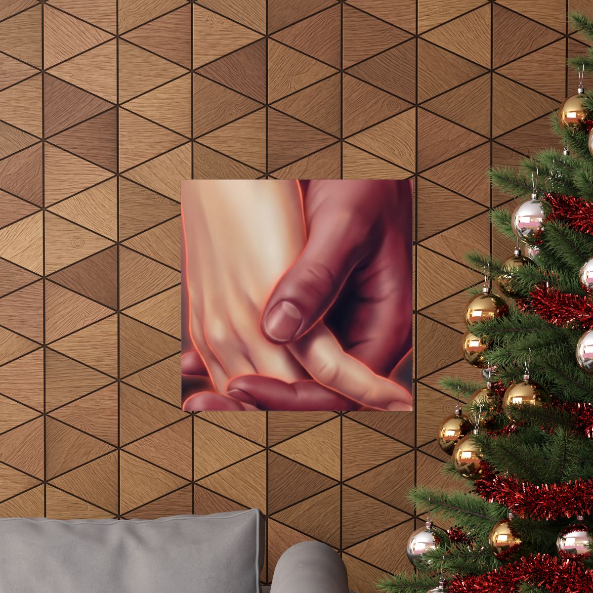 Matte Horizontal Posters - Ethereal Connection Holding Hands...
