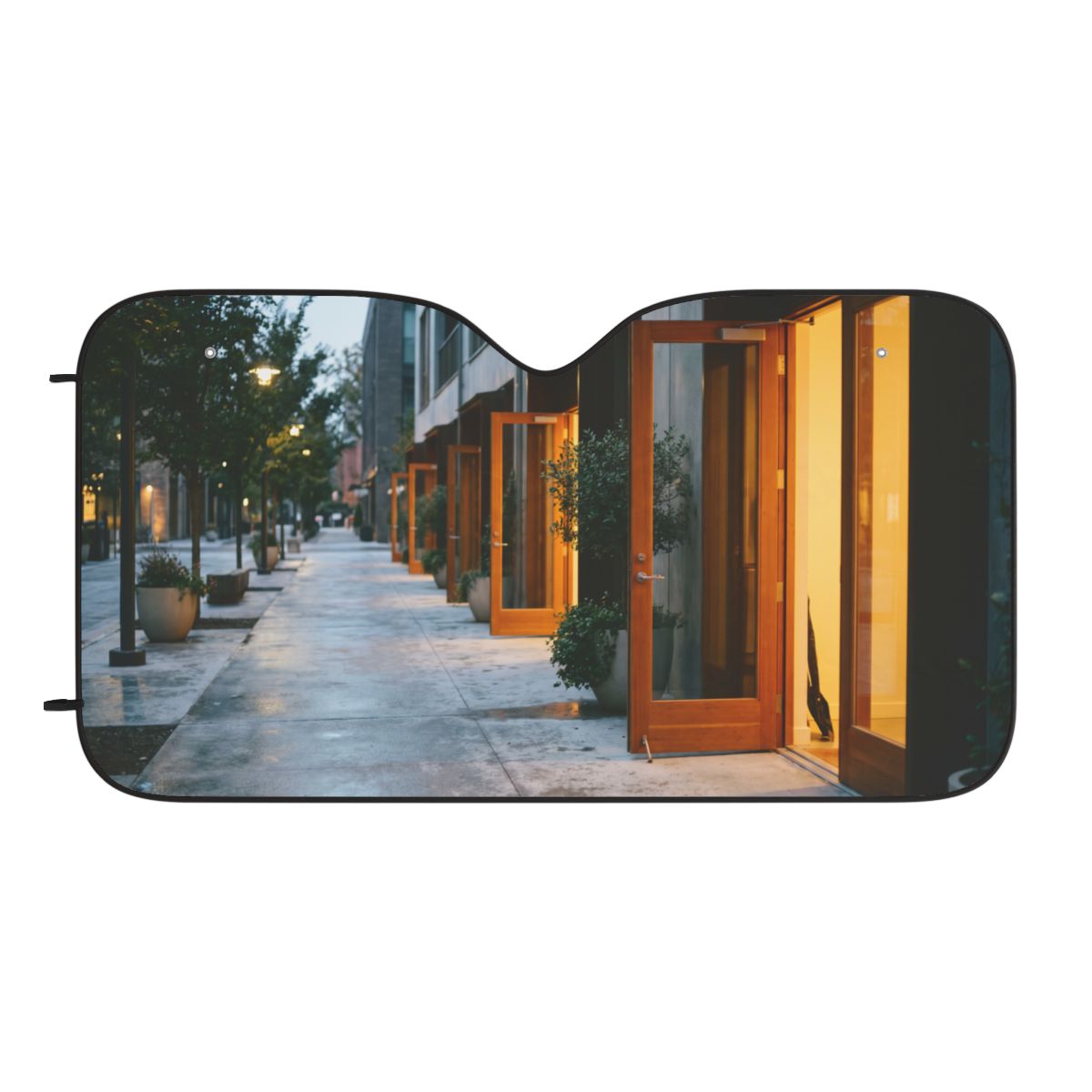 Car Sun Shades - Twilight Courtyard View (1 & 2 pcs) |...