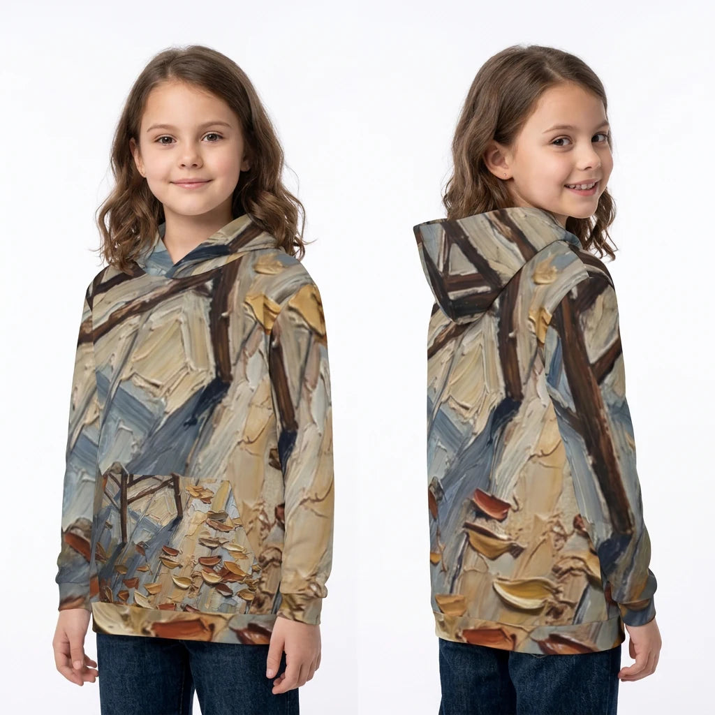 Children's Hoodie with Autumn Chair Oil Painting