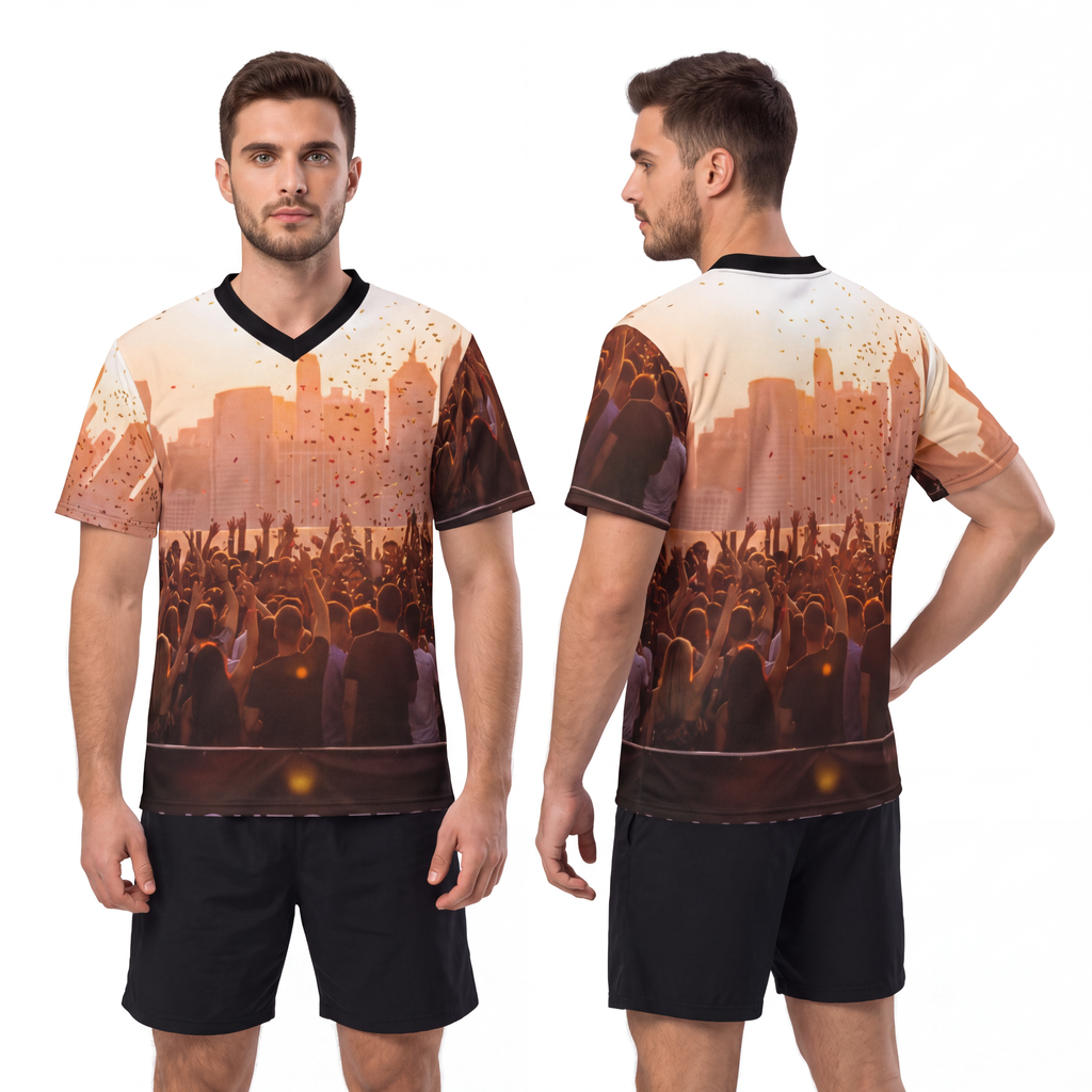Men's Football Jersey - City Lights | Echovira Gallery