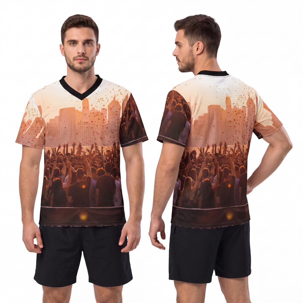 Men's Football Jersey - City Lights | Echovira Gallery