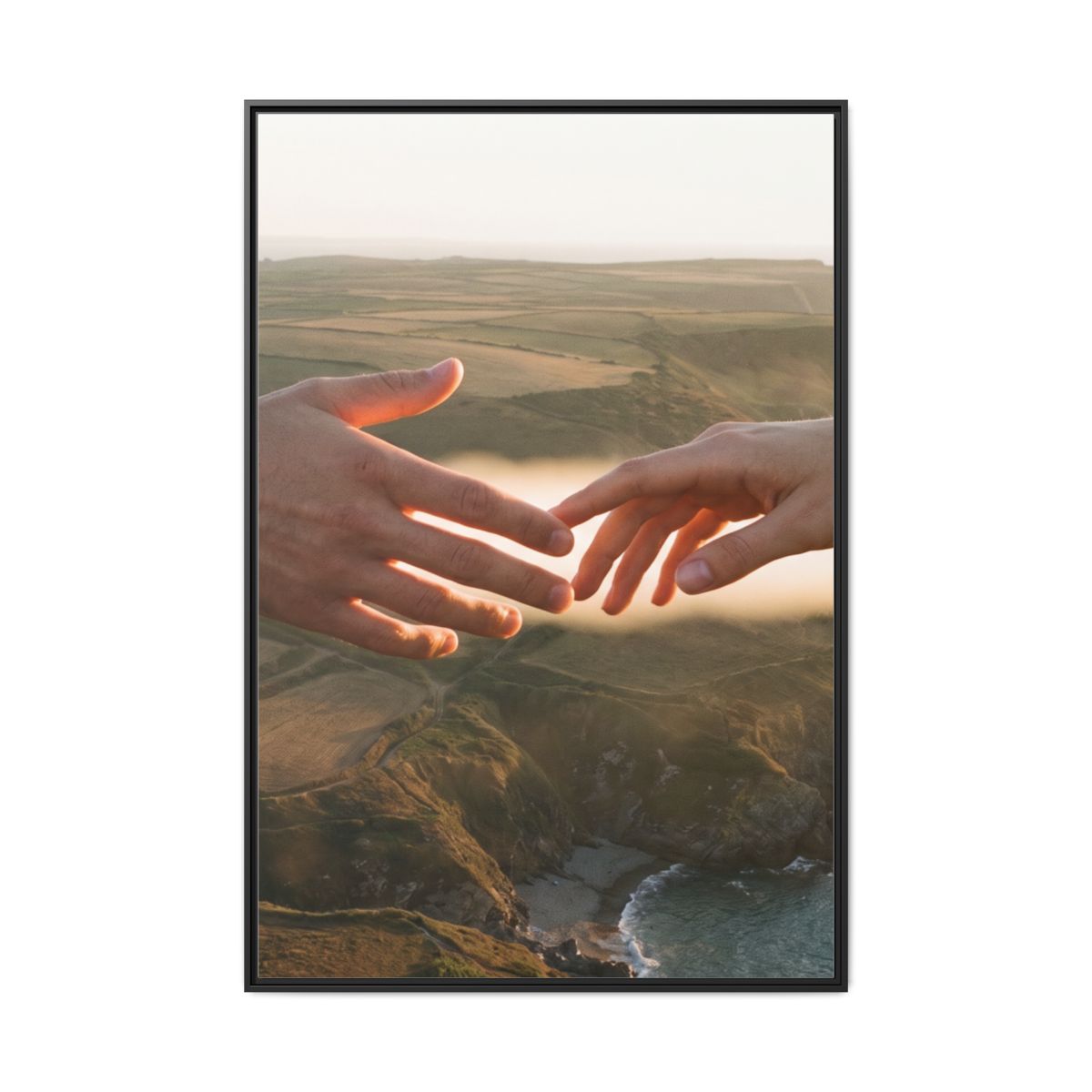 Matte Canvas, Framed - The Infinite Touch | Ethereal Coastal...
