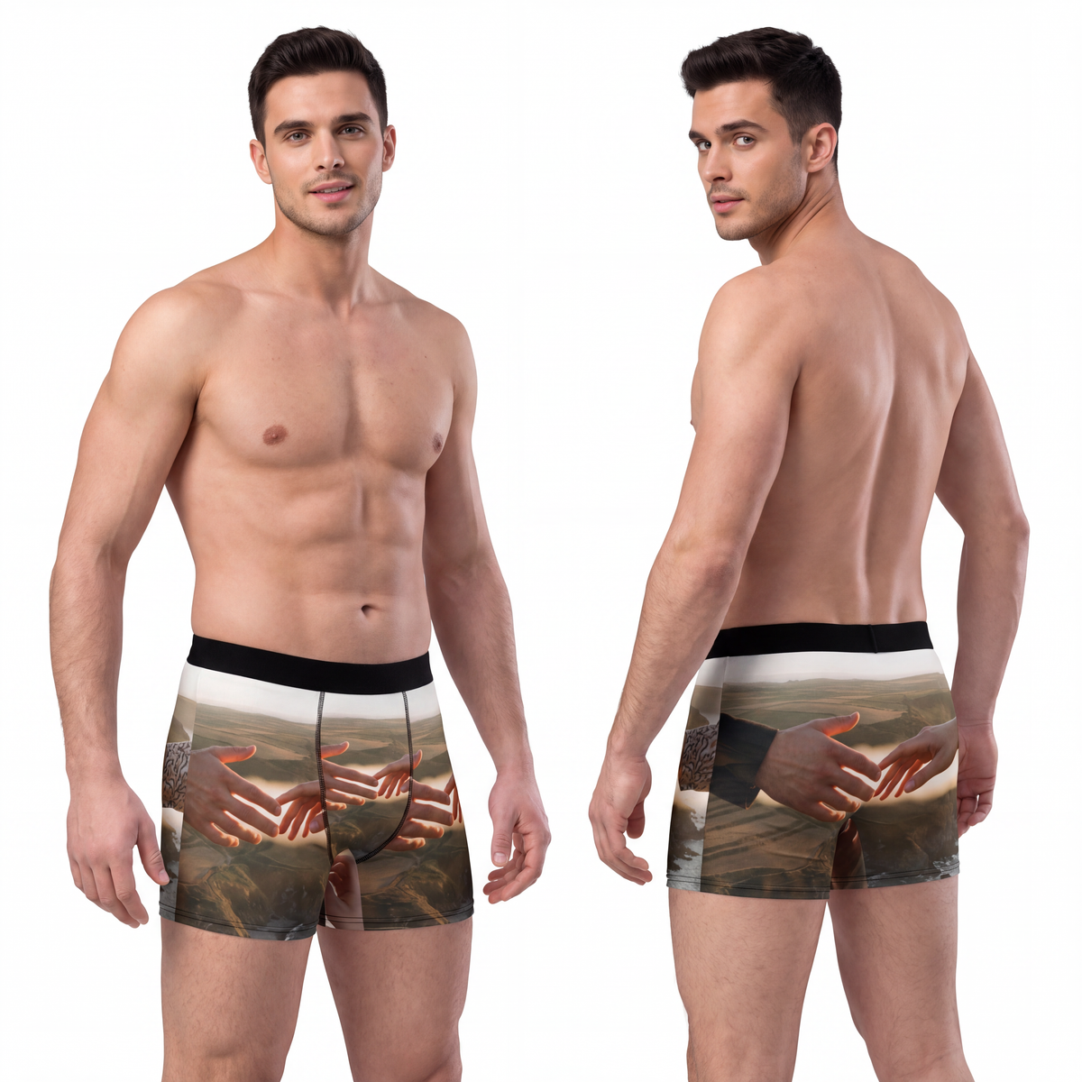 Men's Boxer Briefs - The Infinite Touch | Ethereal Coastal...