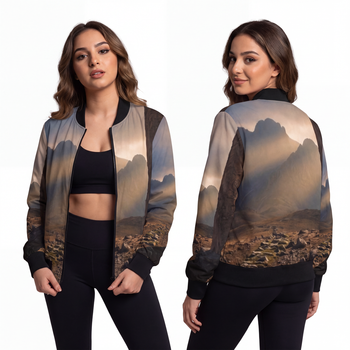 Women's Bomber Jacket - Mystic Monolith Ancient Persian... |...
