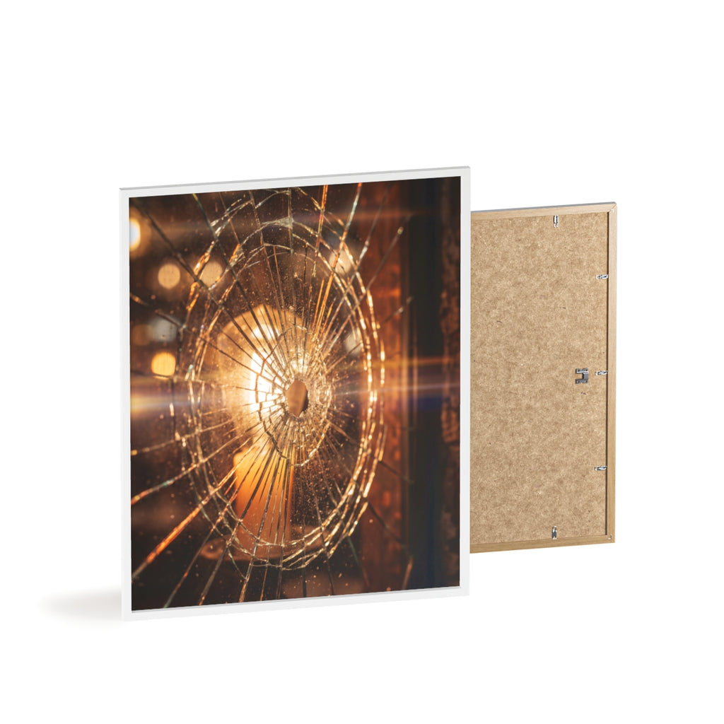 Wood Framed Poster - Cinematic Fracture — Portrait