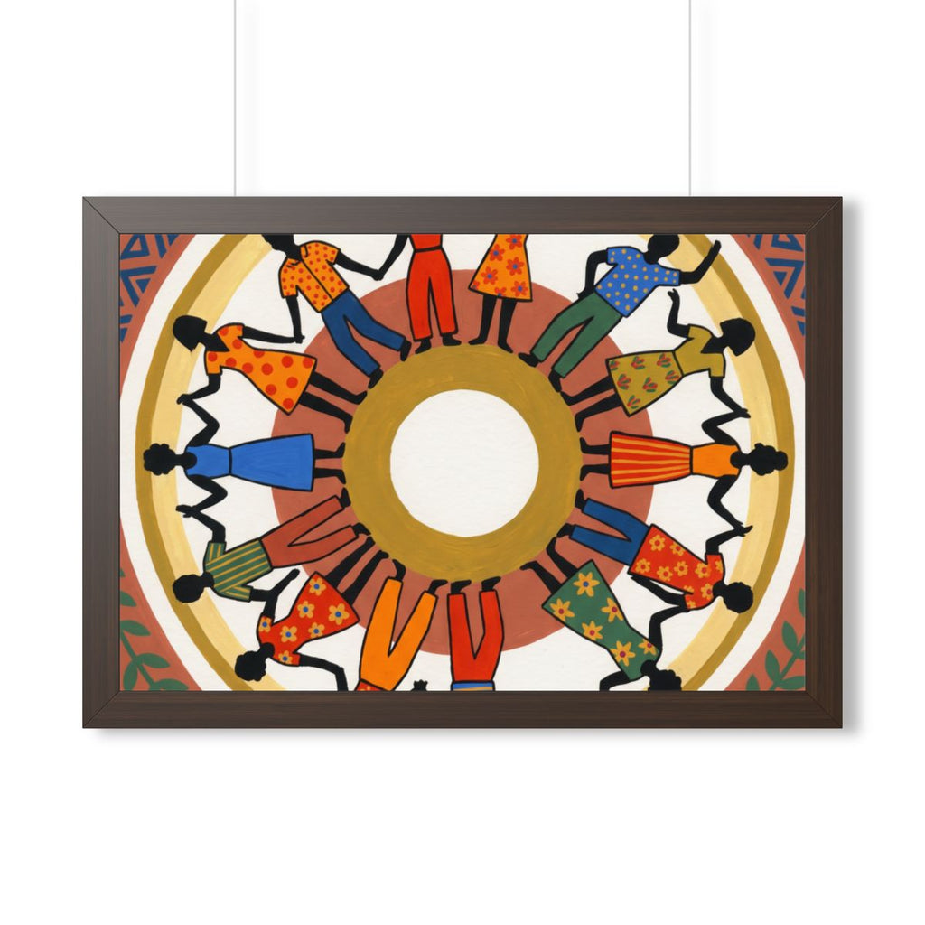Framed Horizontal Poster - Unity Mandala Folk Art (14×11......