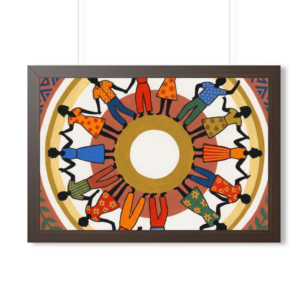Framed Horizontal Poster - Unity Mandala Folk Art (14×11......