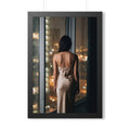 Framed Vertical Poster - Shimmering Rainscape — Black... |...