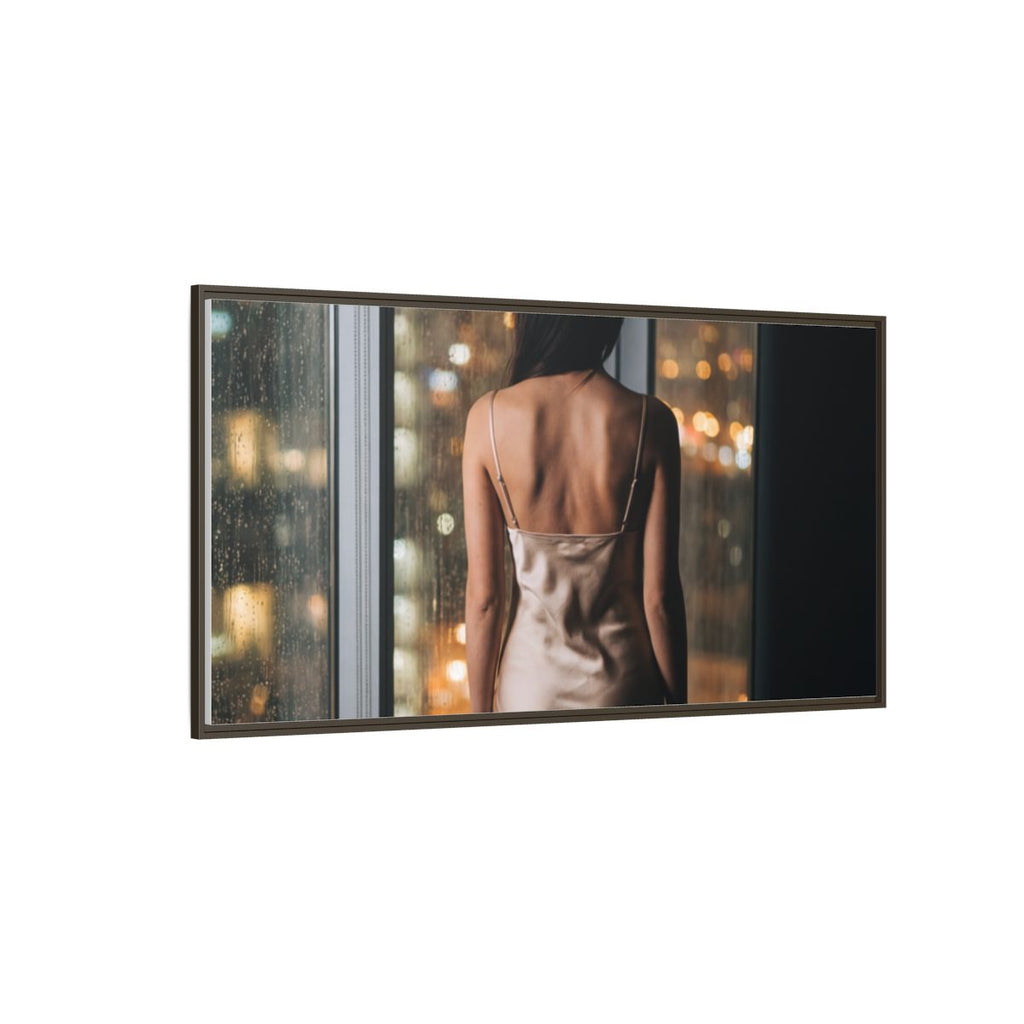 Framed Canvas - Midnight Rain Masterpiece — Espresso / 1.25"