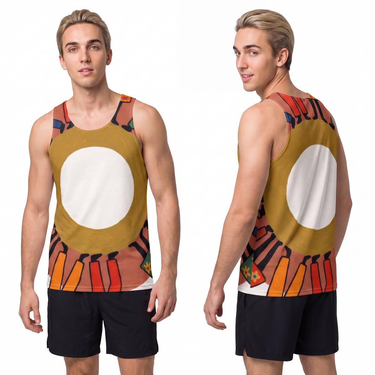 Men's Tank Top - Unity Mandala Folk Art | Echovira Gallery