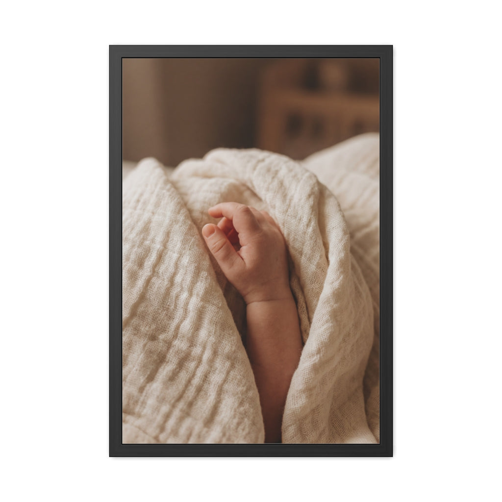 Framed Poster - Tender Newborn Hand (8×12, 9×11, 11×14... |...