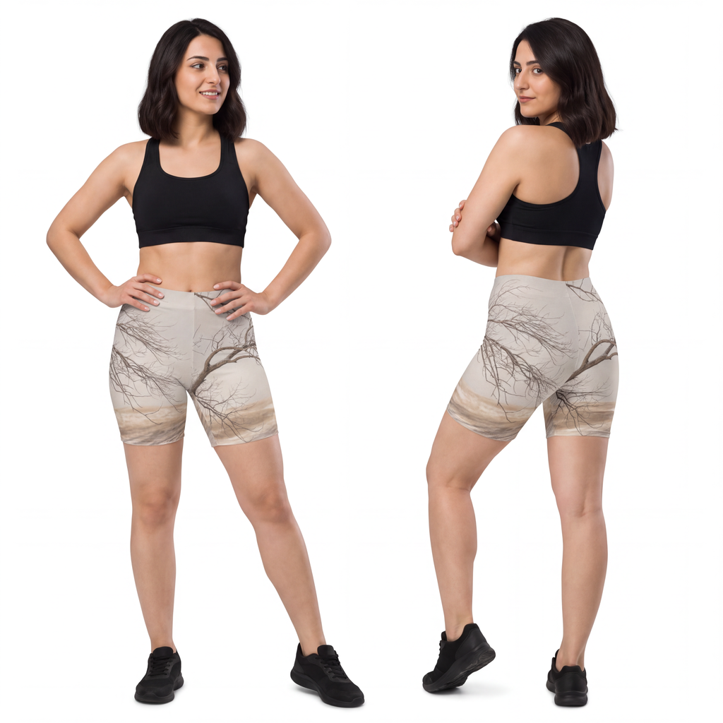 Women's Biker Shorts - Winter Branch Solitude Landscape |...