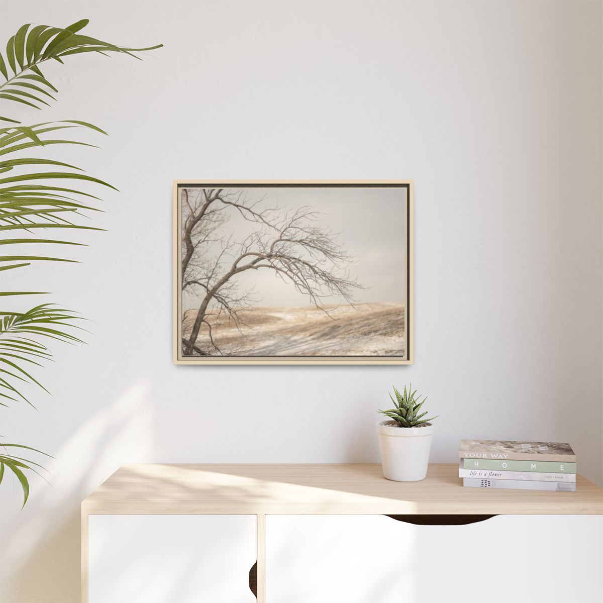 Matte Canvas, Framed - Winter Branch Solitude Landscape —......