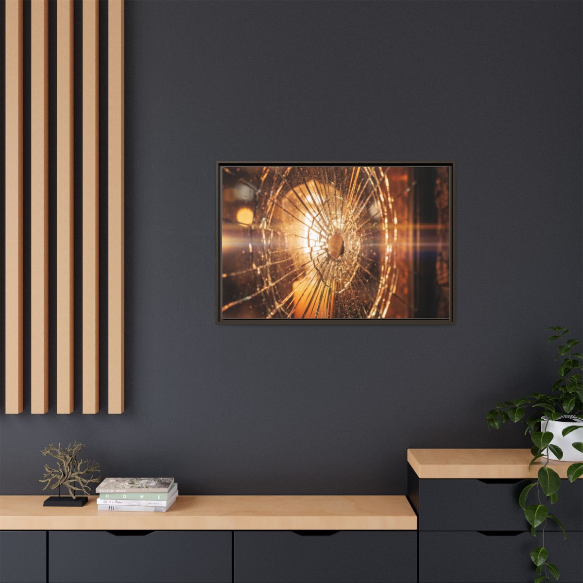 Framed Matte Canvas - Shattered Glass