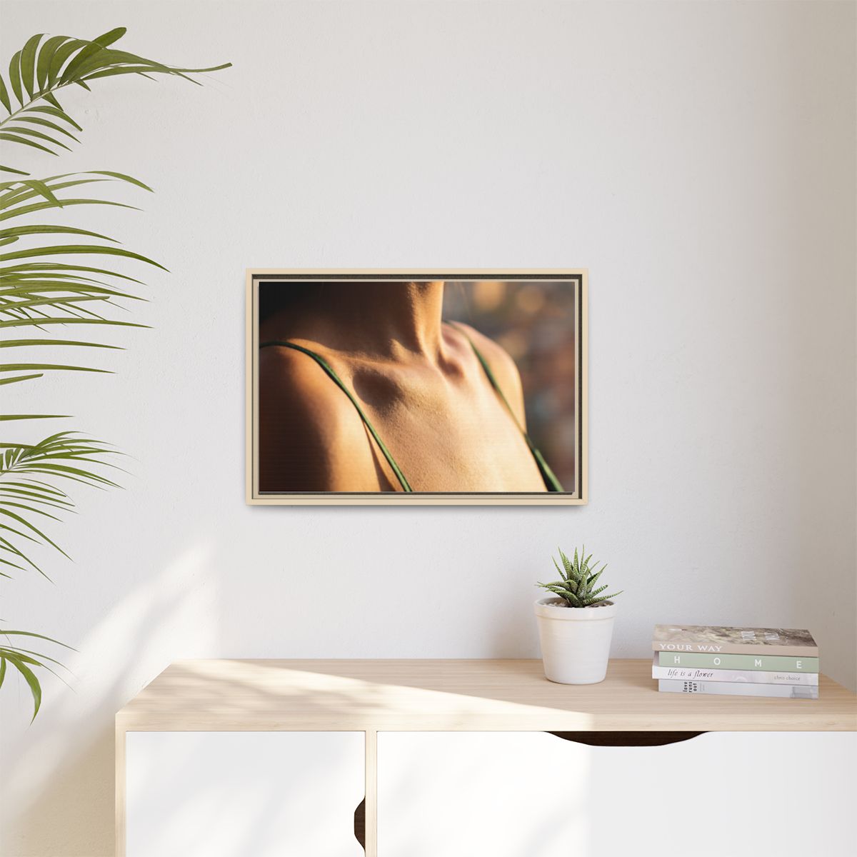 Golden Hour Matte Canvas - Framed Sunset Wall Art — Natural...