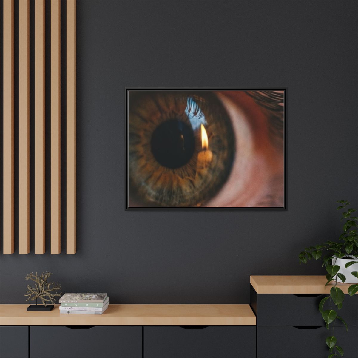 Matte Canvas, Framed - Amber Iris Reflection Fine Art Print...