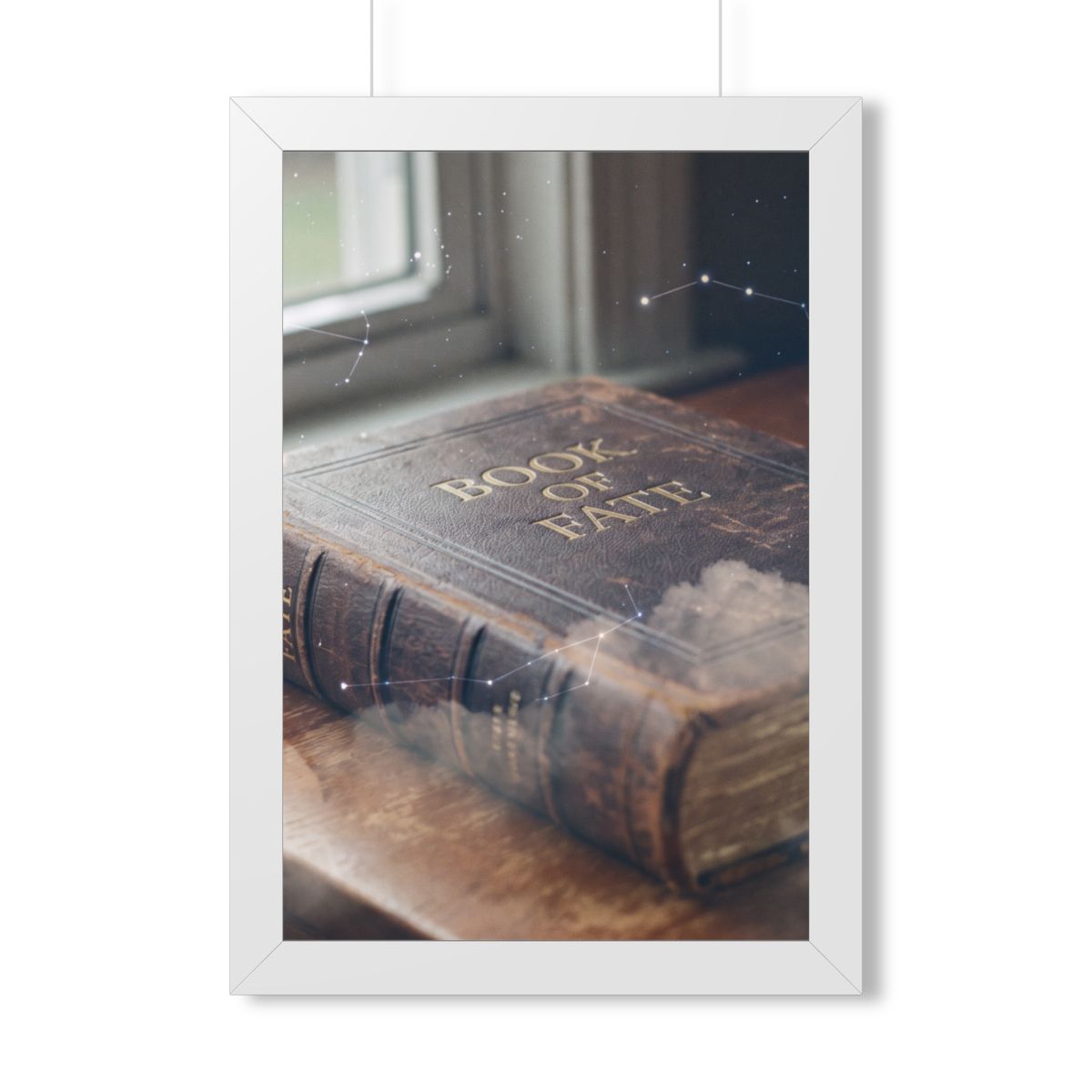 Framed Vertical Poster - Celestial Book of Fate Mystical Art...