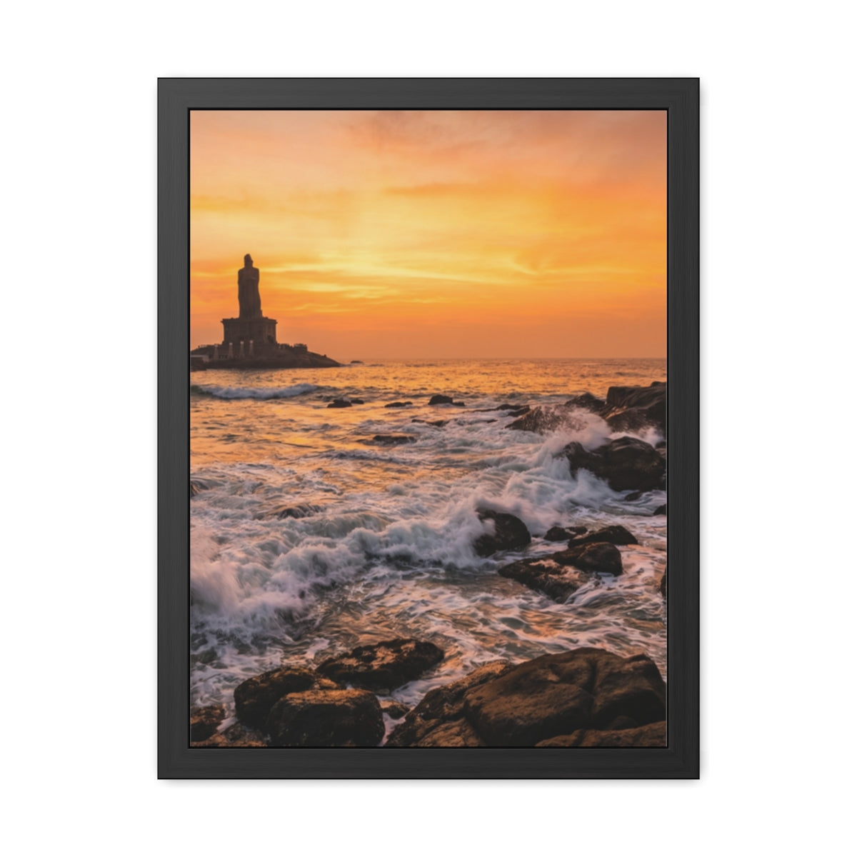 Framed Posters - Coastal Golden Glow — Portrait