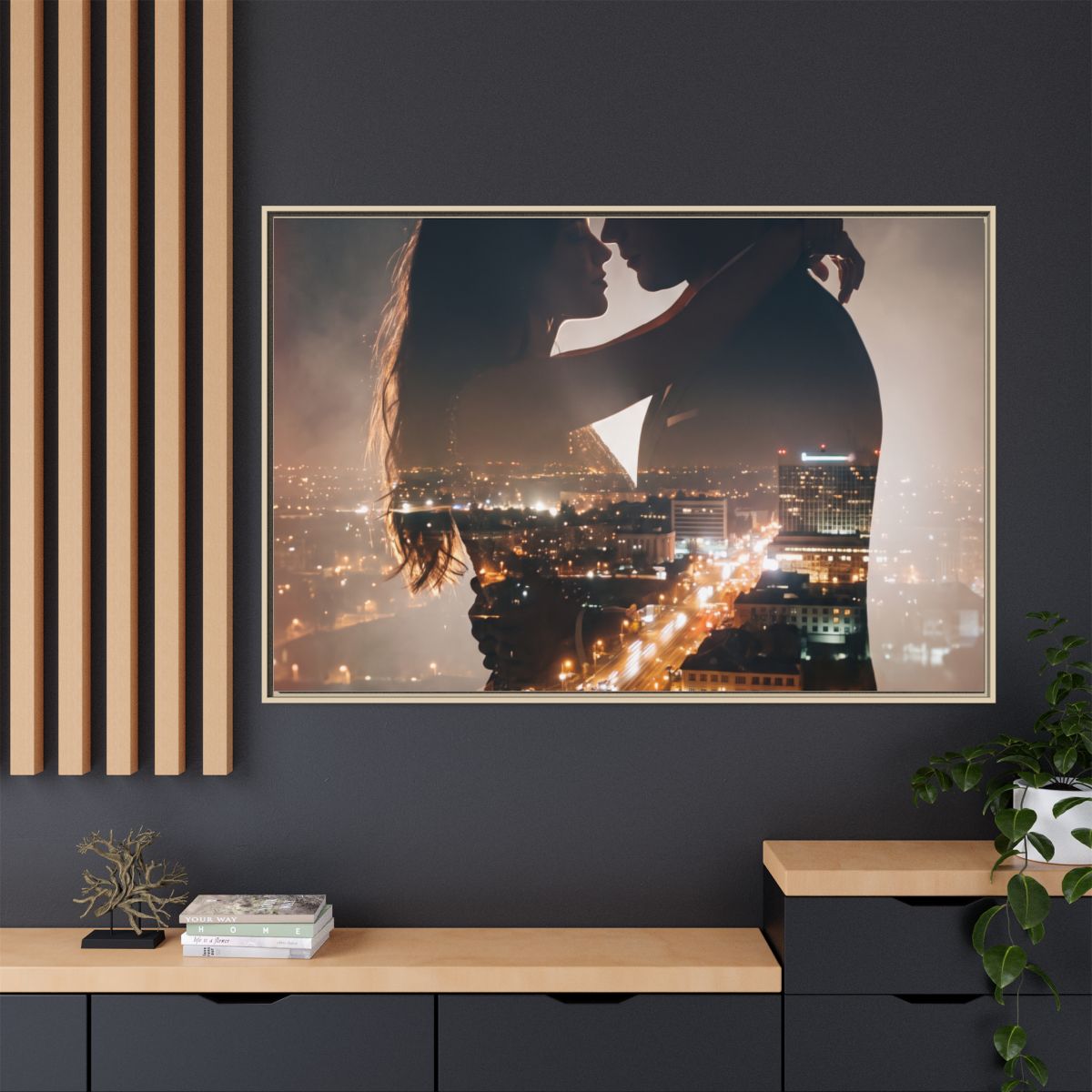 Framed Matte Canvas - Metropolitan Lovers Glow (10×8, 12×9...