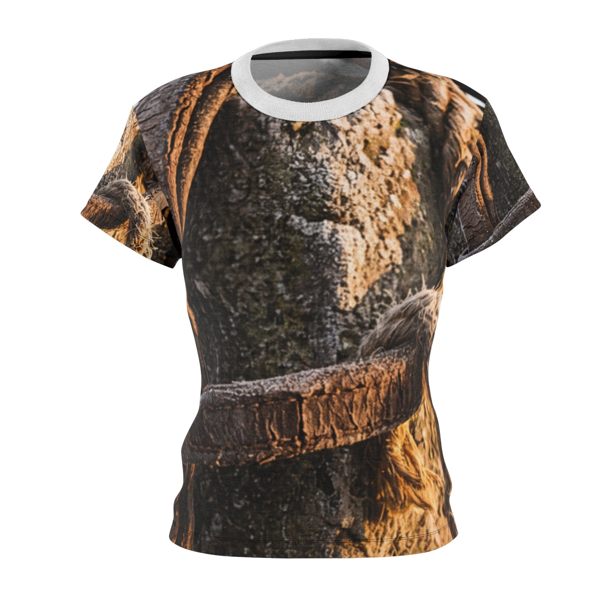 Women's Cut & Sew Tee with Weathered Leather Art