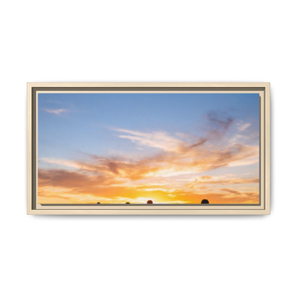 Framed Canvas - Sunset Silhouette — Natural / 1.25"