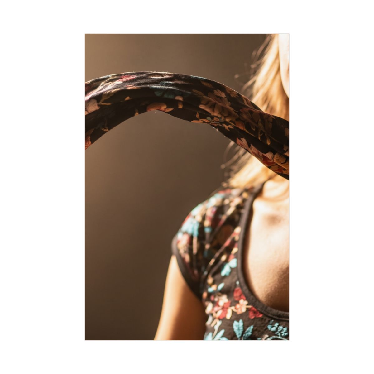 Matte Vertical Poster - Golden Scarf Flow (8×10 & 36×54) |...